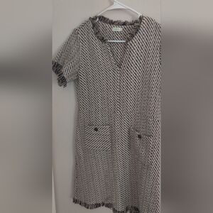 Spartina Black and Tan Tweed Dress Sz 10